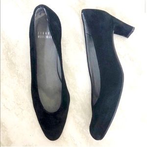 Stuart Weitzman Suede Classic Black Heel Pumps 8.5
